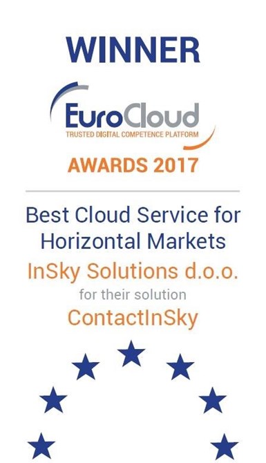 ContactInSky solution Winner of EuroCloud Awards